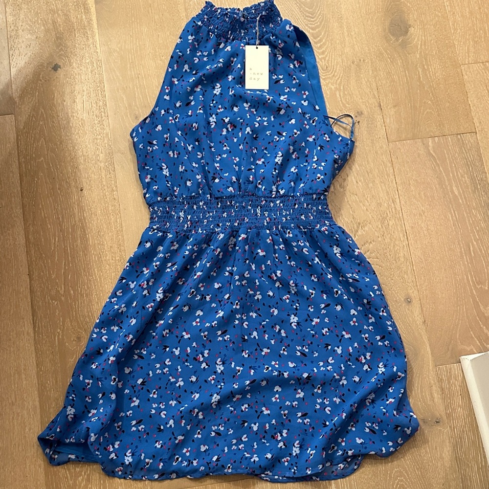 Women’s a new day Blue Floral Halter Dress